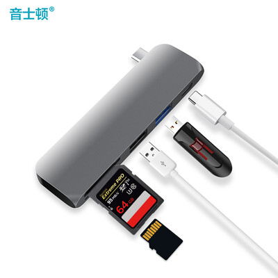 

yescool HUB Hub USB30 Splitter High Speed ​​SDTF Reader Type-c Expansion PD Charging Adapter Data Cable TC01 Iron Gray