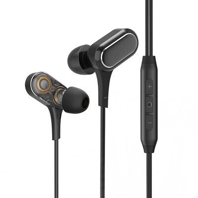 

BYZ Q9 double action ring in-ear wire headset phone computer universal game music magic noise earplug black