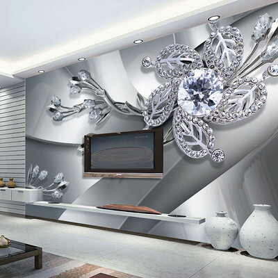 

Custom Any Size 3D Wall Mural Wallpaper Diamond Flower Patterns Background Modern Art Large Wall Painting Living Room Home Decor