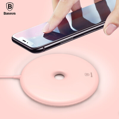 

Baseus Apple X8 Wireless Charger iPhoneX8PlusSamsung note8S7edgeS8 Donuts Desktop Qi Wireless Charger Base Send Charge Line Powder