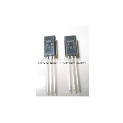 

100PCS 2SD667AC 50PCS + 2SB647AC 50PCS TO-92L 2SD667 2SB647 D667AC B647AC D667 B647 TO-92L Transistor