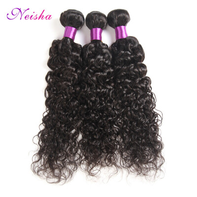 

Malaysian Virgin Hair Water Wave Human Hair Weave Bundles 3pcslot Water Wave Hair Bundles Natural Black 1B Color Free Shipping