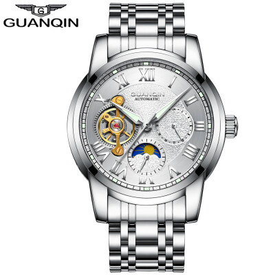 

GUANQIN Men's Top Brand Business Waterproof Watch Tourbillon Automatic Mechanical Watch Men's Casual Leather Strap