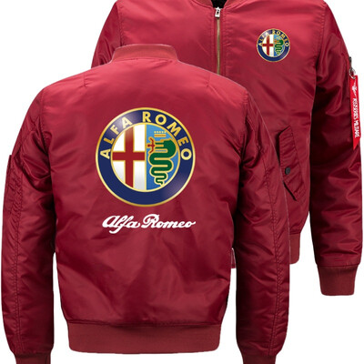 

Alfa Romeo Bomber Flight Flying Jacket Winter thicken Warm Zipper Men Jackets Anime Mens Casual Coat