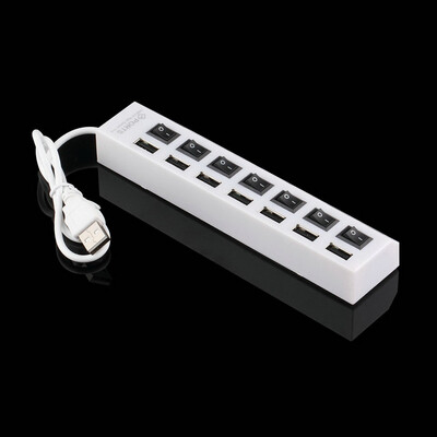 

белые 7 порты USB 2.0 на высокой скорости и адаптер центр власти кнопки включения / выключения