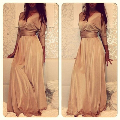

Lovaru ™summer style 2015 new women dress New V Collar Half Sleeve Elegant Dress Free Shipping