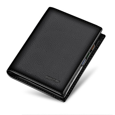 

Bo brand bopai wallet mens suede leather business mens short paragraph casual wallet multi-card position black 715-006492