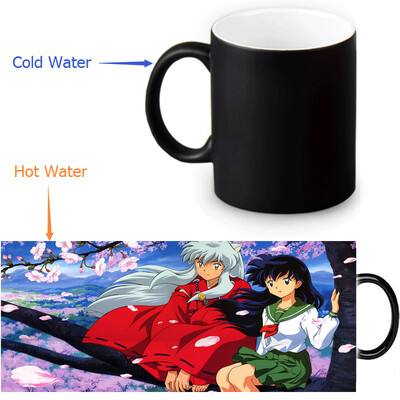 

Inuyasha 350ml/12oz Heat Reveal Mug Color Change Coffee Cup Sensitive Morphing Mugs Magic Mug Milk Tea Cups