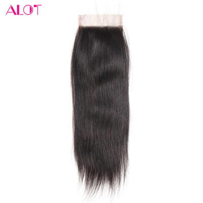 

Alot Virgin Malaysian Straight Hair Lace Closure 4 * 4 Недорогие необработанные человеческие волосы без волос / середина / три части кружева Закрытие