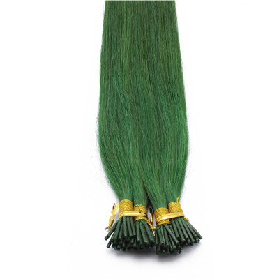

1gs 100g Human Virgin Hair Green Pre-bonded Keratin Stick I-tip Hair Extensions