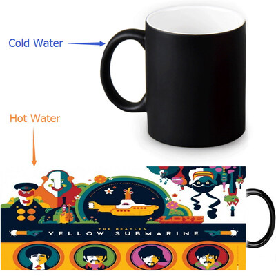

The Beatles Yellow Submarine 350ml12oz Heat Reveal Mug Color Change Coffee Cup Sensitive Morphing Mugs Magic Mug Milk Tea Cups