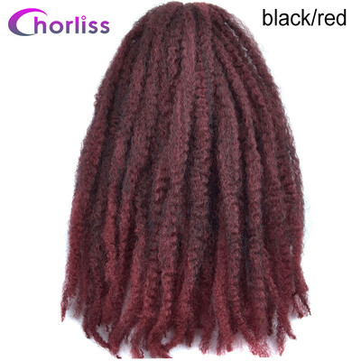 

Chorliss 18" Ombre Synthetic Braiding Hair Extensions Afro Kinky Twist Braids Hair Bundles Crochet Braids 100gpack Burgundy 1pc