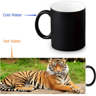 

Tiger 350ml12oz Heat Reveal Mug Color Change Coffee Cup Sensitive Morphing Mugs Magic Mug Milk Tea Cups
