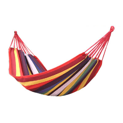 

Gaga Lin camping outdoor thickening widening canvas hammock leisure swing double hammock red color bar 200cm 150cm send 2 2m rope&bag