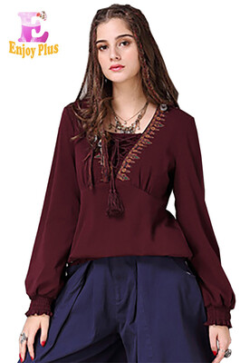 

M L High Quality chest 92 -96cm vintage cotton spring 2018 jersey blouse women long sleeve red flower embroidery loose casual