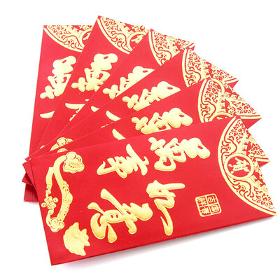 

6pcs / set Новый год Красный конверт Свадебный красный конверт Китайский Новый год Красный праздник весны карманного