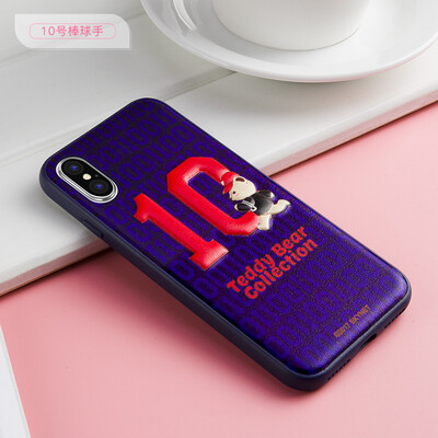 

Teddy Collection Apple x Mobile Shell iPhonex / 10 Обложка Мультфильм Cute All-inclusive Drop Stereo Shell Персонаж Creative 10 Бейсболист