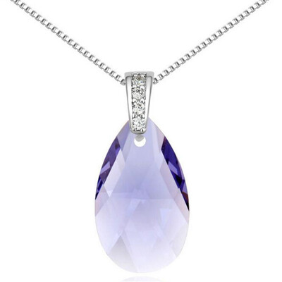 

Austrian Crystal Water Drop Necklaces Women High Quality Pendant Rhinestone Fashion Jewelry 27277