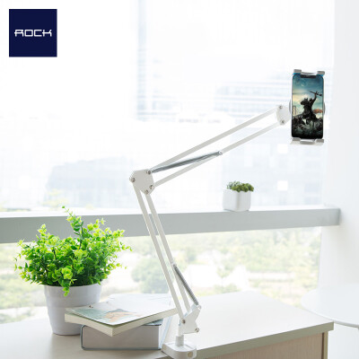 

ROCK Lazy Stand iPad Tablet Mobile Phone Universal Desktop Bed Head Folding Live Shelf air2 PTZ Lazy Stand - White