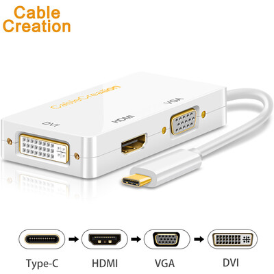

CABLE CREATION CD0450 Type-C Converter Connector Type-C HDMIVGADVI Adapter for Macbook Dock Huawei mate10