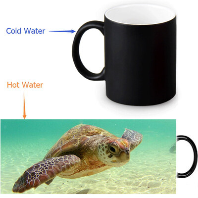 

Sea Turtle 350ml/12oz Heat Reveal Mug Color Change Coffee Cup Sensitive Morphing Mugs Magic Mug Milk Tea Cups