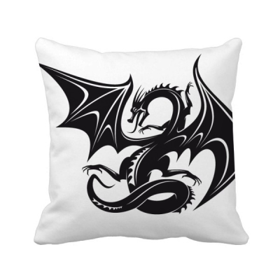 

Dragon animaux Art Grain Silhouette Square Throw Pillow Insert Cushion Cover Home Sofa Decor Gift