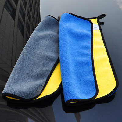 

Yuka card YUECAR car wash towel double color thickening coral fleece car cloth absorbent towel 40 60cm single