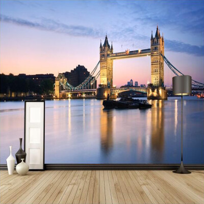 

Custom 3D Mural Wallpaper European Style London Bridge Photo Wall Papers Home Decor Living Room Bedroom Backdrop Wallpaper Roll