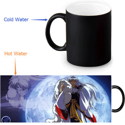 

Inuyasha 350ml/12oz Heat Reveal Mug Color Change Coffee Cup Sensitive Morphing Mugs Magic Mug Milk Tea Cups