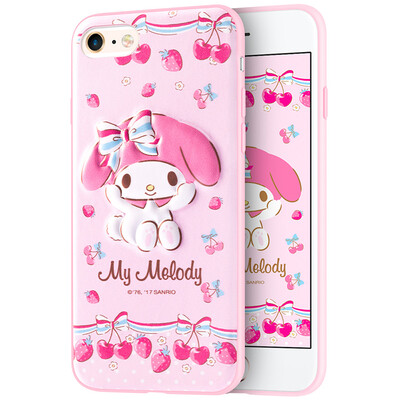 

Hello Kitty Apple iPhone6s6 Mobile Shell Cover Cartoon Cute All-inclusive Drop Three-dimensional Soft Set Melody Melody