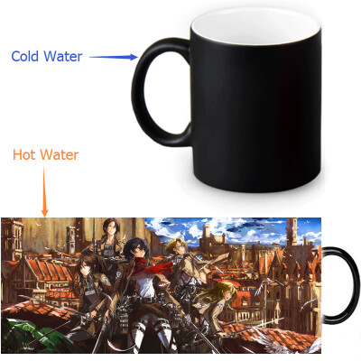 

Attack on Titan 350ml12oz Heat Reveal Mug Color Change Coffee Cup Sensitive Morphing Mugs Magic Mug Milk Tea Cups