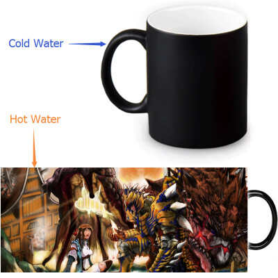 

Monster Hunter Manga 350ml12oz Heat Reveal Mug Color Change Coffee Cup Sensitive Morphing Mugs Magic Mug Milk Tea Cups