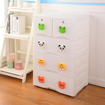 

East well four-layer drawer cartoon plastic storage cabinet baby clothes cabinet childrens toy lockers - animal world DW8819