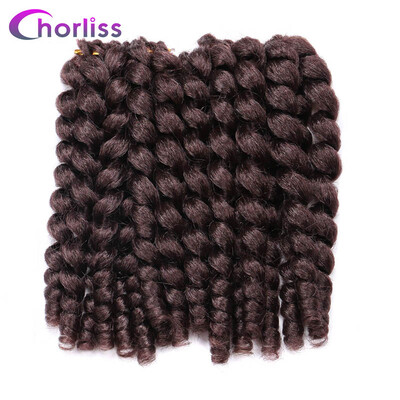 

Chorliss 8 40g Jumpy Wand Curl Twist Crochet Braid Jamaican Bounce Synthetic Braiding Hair High Temperature Fiber TBrown Color