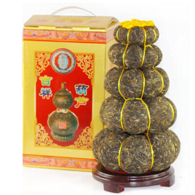 

C-PE148 Чай Yunnan Puerh Подарочный чай pu er 4 слоя 1000g Подарочный чай украшения для гурдов Зеленая еда puer raw cha