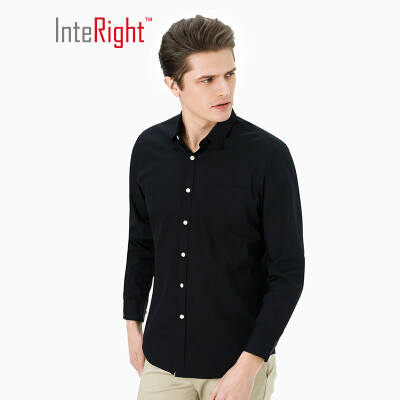 

INTERIGHT Stretch Comfort Business Shirt Men Long Sleeve Black 40 Yards