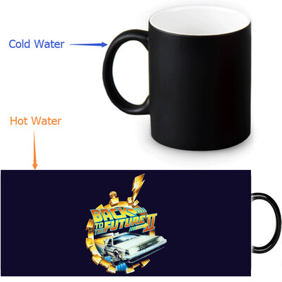 

Back to the Future 350ml12oz Heat Reveal Mug Color Change Coffee Cup Sensitive Morphing Mugs Magic Mug Milk Tea Cups