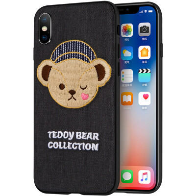 

Teddy Collection Apple iPhoneX Mobile Shell Apple 10 Обложка Творческая 3D Трехмерная вышивка All-in-one Силиконовая мягкая оболочка Игривый Тедди