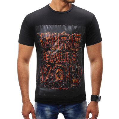 

Male 2017 Summer Short Sleeve Animal pattern Print Shirt O-neck Slim Men T-Shirt Tops Fashion Mens Tee Shirt T Shirts 4XL