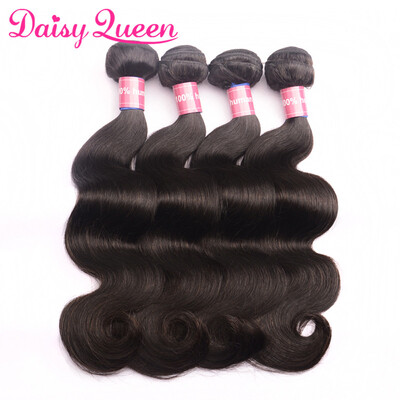 

4 Bundles Malaysian Body Wave Virgin Hair 8A Unprocessed Malaysian Virgin Human Hair Weave 8-28Inch Daisy Queen Malaysian Hair