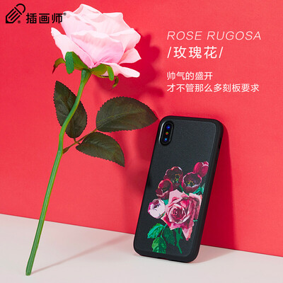

Illustrator Apple x10 Mobile Shell iPhone x10 Mobile Shell 58 Inch Apple x Mobile Phone Case Cartoon All-inclusive Personality Soft Shell Roses