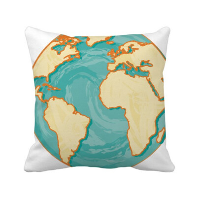 

Earth Blue Ocean Yellow World Square Throw Pillow Insert Cushion Cover Home Sofa Decor Gift