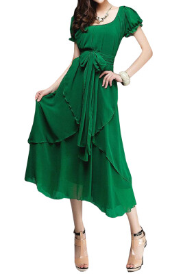 

Lovaru ™2015 New fashion Summer style Women loose Chiffon Vintage Long Irregular Evening Party Long Dress Elegant style