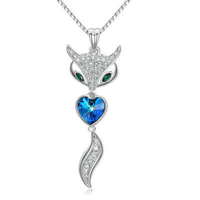 

Yoursfs® 18K White Gold Plated Cute Fox Statement Pendant Necklace Use Austrian Crystal Fashion Jewelry