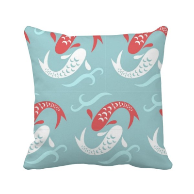 

Carp Waves Japan Totem Square Throw Pillow Insert Cushion Cover Home Sofa Decor Gift