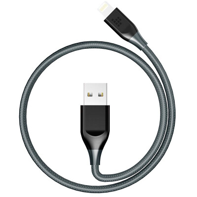 

Tronsmart LTA24 Lightening Cable Double Braided Nylon and Bulletproof Kevlar Fiber Charging Cable 1ft/0.3m - Gray+Black