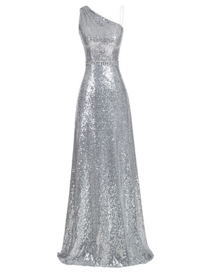 

CAZDZY One Shoulder Sequins A Line Evening Dress