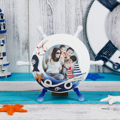 

Befon blue photo frame 6 inch picture frame Mediterranean style ocean photo set table European creative photo frame beach beach shell starfish sailboat