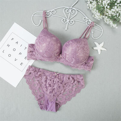 

Small breasts gather The lady of the cup has a steel ring Sexy lace European&American Wind Underwear bra suit