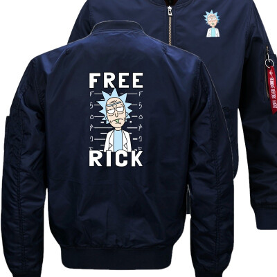 

Rick&Morty Free Bomber Flight Flying Jacket Winter thicken Warm Zipper Men Jackets Anime Mens Casual Coat